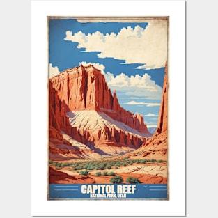 Capitol Reef National Park Texas USA Travel Tourism Retro Vintage Posters and Art